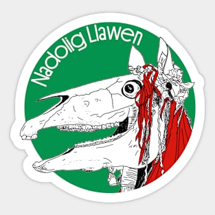 Mari Lwyd Welsh Christmas Sticker
